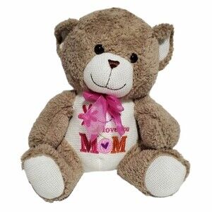 Dan Dee Brown Teddy Bear Plush Mom 14" seated Love Mom Stuffed Animal